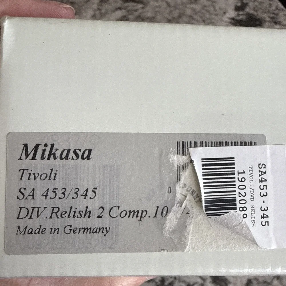 Mikasa Tivoli 3D Tulip Glass Serving Relish Dish 2 Compartments